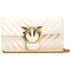 Pinko, LOVE ONE WALLET C SHEEP NAPPA Donna, Z14Q_BIANCO SETA-ANTIQUE GOLD, size