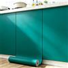 FunStick 60CM×5M Carta da Parati Adesiva Muro Verde Blu Carta Adesiva per Mobili Tinta Unita Pellicola Adesiva per Camera da Letto Adesivi Mobili Cucina Decorativi Pellicola Adesiva Blu Verde Petrolio