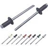 Marcopol Confezione da 500 pezzi, rivetti ciechi verniciati 4,0 x 8 mm, a testa emisferica, DIN 7337, rivetto in alluminio e mandrino in acciaio, rivetti a pressione (500, Grigio Grafite RAL 7024)
