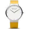 BERING 15540-600 Orologio da polso da uomo al quarzo, cassa in acciaio inossidabile color argento da 40 mm e quadrante bianco, cinturino in silicone, vetro zaffiro, 5 ATM