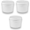 4 secchi da 20 l con coperchio, per alimenti, colore bianco, in