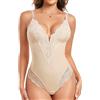 Tuopuda Body Contenitivo Modellante Donna Body Shaper Bodysuit Perizoma Guaina Contenitiva Shapewear Intimo Snellente Pancia Piatta Dimagrante Spallino Regolabile Addominale Compressione, Beige, XXL