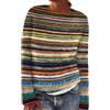 YIzdegg Knit Sweater Y2k - Maglione in lana a righe colorate - Maglione invernale - Oversized - Maglione in lana per adolescenti - Maglione a maglia grossa - Felpa - Top caldo, caffè, M