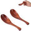 HERCHR 2pcs piccoli cucchiai da minestra, cucchiai di legno cucchiai da minestra cinese manico corto cucchiaio da tavola per la cucina di casa