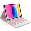 Occtingkind, Tastiera per iPad A16 2025 e iPad 10 Gen 2022, Custodia con Tastiera per iPad10.9/11, Cover Touchpad Magnetica Retroilluminata Bluetooth Keyboard, Italiano Layout, USB C, Rosa