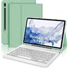 IVEOPPE Custodia con Tastiera per Samsung Galaxy Tab S7 FE/S8+/S7 Plus 12.4 Cover con S Porta Penna, Italiana Tastiera (Layout é.ç.§ QWERTY) Compatibile SM-X800/X806/T970/T975/T730/T736B, Verde erba