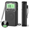 PRUNUS J-128 Radio Digitale Portatile FM/AM, Radiolina Portatile Piccola, Mini Radio a Pile (AA) con Sveglia, Timer per il Sonno, Jack per Cuffie, Blocco a Chiave, per Camminare,Pescare,Viaggi (Nero)