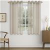 CUTEWIND Tende Camera da Letto Corte per Finestre 2 Pezzi 140x160 CM Tende Beige Trasparenti con Anelli per Interni Tende Moderne per Soggiorno Salotto Tenda Trasparente Interno