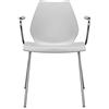 Kartell Maui Sedia da Ufficio con Braccioli, Set da 2 Con braccioli, Grigio Chiaro, Standard