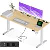 OffiGo Scrivania Regolabile in Altezza, 180×80cm Scrivania Elettrica con Prese et Porta di USB, Scrivania in Piedi con 2 impostazioni di Memoria, Standing Desk per Computer per Ufficio, Bianca