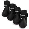 Fayemint 4 Pezzi Scarpe Cani Impermeabile, Gel di Silice Stivali da Pioggia per Cani, Stivali per Cani Impermeabili Regolabili Resistenti All'usura, per Proteggere le Zampe del Cane (9 cm × 7 cm, Nero)