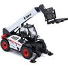 Burago Bburago Bobcat TELEHANDLER in pressofusione con forca per pallet funzionante, replica giocattolo da collezione, scala 1:50, bianco
