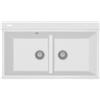 Plados LX8620-N1 Lavello a due vasche 86 x 51 cm Sopratop con fascia miscelatore Serie Lux 86 -20 finitura N1 nanoSTONE BIANCO LATTE