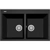Plados ON7920-44 Lavello 2 Vasche 79 x 50 cm Sopratop con fascia miscelatore Serie One 79 20 finitura 44 ULTRAMETAL NERO