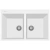 Plados ON7920-98 Lavello 2 Vasche 79 x 50 cm Sopratop con fascia miscelatore Serie One 79 20 finitura 98 MicroULTRAGRANIT BIANCO