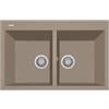 Plados ON7920-72 Lavello 2 Vasche 79 x 50 cm Sopratop con fascia miscelatore Serie One 79 20 finitura 72 MicroULTRAGRANIT TARTUFO