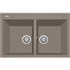 Plados ON7920-N3 Lavello 2 Vasche 79 x 50 cm Sopratop con fascia miscelatore Serie One 79 20 finitura N3 nanoSTONE ARGAN