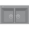 Plados ON7920-N4 Lavello 2 Vasche 79 x 50 cm Sopratop con fascia miscelatore Serie One 79 20 finitura N4 nanoSTONE URBAN GREY