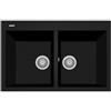Plados ON7920-N6 Lavello 2 Vasche 79 x 50 cm Sopratop con fascia miscelatore Serie One 79 20 finitura N6 nanoSTONE DEEP BLACK NERO