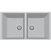 Plados ON7920ST-41 Lavello 2 Vasche installazione sottotop 755 × 435 mm Serie One 79 -20 ST sotto-top finitura 41 ULTRAMETAL ALLUMINIO