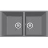 Plados ON7920ST-42 Lavello 2 Vasche installazione sottotop 755 × 435 mm Serie One 79 -20 ST sotto-top finitura 42 ULTRAMETAL TITANIO