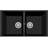 Plados ON7920ST-44 Lavello 2 Vasche installazione sottotop 755 × 435 mm Serie One 79 -20 ST sotto-top finitura 44 ULTRAMETAL NERO