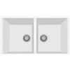 Plados ON7920ST-98 Lavello 2 Vasche installazione sottotop 755 × 435 mm Serie One 79 -20 ST sotto-top finitura 98 MicroULTRAGRANIT BIANCO