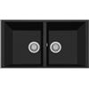 Plados ON7920ST-70 Lavello 2 Vasche installazione sottotop 755 × 435 mm Serie One 79 -20 ST sotto-top finitura 70 MicroULTRAGRANIT NERO MATT