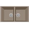 Plados ON7920ST-72 Lavello 2 Vasche installazione sottotop 755 × 435 mm Serie One 79 -20 ST sotto-top finitura 72 MicroULTRAGRANIT TARTUFO