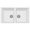Plados ON7920ST-N1 Lavello 2 Vasche installazione sottotop 755 × 435 mm Serie One 79 -20 ST sotto-top finitura N1 nanoSTONE BIANCO LATTE
