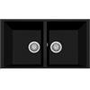 Plados ON7920ST-N6 Lavello 2 Vasche installazione sottotop 755 × 435 mm Serie One 79 -20 ST sotto-top finitura N6 nanoSTONE DEEP BLACK NERO