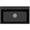 Plados LX8610-44 Lavello 1 Vasca Monovasca 86 x 51 cm Sopratop con fascia miscelatore Serie Lux 86 -10 finitura 44 ULTRAMETAL NERO