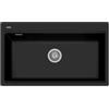 Plados LX8610-N6 Lavello 1 Vasca Monovasca 86 x 51 cm Sopratop con fascia miscelatore Serie Lux 86 -10 finitura N6 nanoSTONE DEEP BLACK NERO