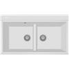Plados LX8620-98 Lavello a due vasche 86 x 51 cm Sopratop con fascia miscelatore Serie Lux 86 -20 finitura 98 MicroULTRAGRANIT BIANCO