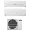 MITSUBISHI Climatizzatore Dual Split Inverter 9000 + 12000 Btu /h Condizionatore con Pompa di Calore Classe A++/A+ Deumidificatore Gas R32 (Unità Interna + Unità Esterna) - MXZ-2HA40VF MSZ-HR Serie Smart