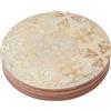 Creative Tops - Set di 4 sottobicchieri con retro in sughero, motivo stampato Impressioni dorate, rotondo/grigio, 12 cm