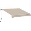 Outsunny Tenda da Sole per Esterno Avvolgibile a Manovella in Metallo e Alluminio, 395x245cm, Beige
