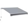 Outsunny Tenda da Sole per Esterno Avvolgibile a Manovella in Metallo e Alluminio, 395x245cm, Grigio