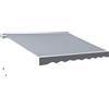 Outsunny Tenda da Sole da Esterno Avvolgibile Manualmente in Alluminio e Poliestere, 2.5x2 m, Grigio e Bianco