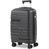 ITACA - Trolley Bagaglio A Mano 55x40x20 leggero rigido con ruote girevoli ideale per viaggi in cabina Valigia Bagaglio A Mano compatibile Ryanair. Lucchetto a Combinazione TSA., Grigio scuro