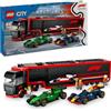 LEGO City Autotrasportatore F1 con Monoposto RB20 e AMR24 F1 60445 di Lego