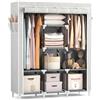 Vicye Armadio Guardaroba in Tessuto con 2 Barra Appendiabiti, 8 Ripiani e 4 Tasche Laterali, Armadio Portatile per Soggiorno, Camera da Letto, 124 x 42 x 162 cm, Armadio Stampato