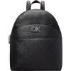 Calvin Klein RE-Lock Dome Backpack_Mono K60K612540, Zaino Donna, Nero (Black Monogram Pu), OS