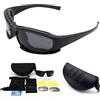 TOTMOX Occhiali da sole polarizzati militari X7 militari polarizzati con 4 lenti intercambiabili per sport, corsa, ciclismo, sci, pesca, unisex