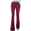EFOFEI Donna Pantaloni Casual con Coulisse, Gamba Larga, Micro Pantaloni Stretti con Vita Alta, Pantaloni Sexy e Sottili, Vonp Rosso L