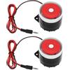 The Lord of the Tools Sirena da interno cablata mini corno con connettore jack da 3,5 mm, compatibile con allarme GSM, 2 pezzi, CC 12 V, 120 dB