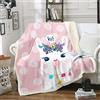 Loussiesd Coperta in peluche rosa a pois con lama e alpaca, 76 x 101 cm, calda, in microfibra, reversibile, isolamento multistrato, perfetta per bambini, ragazze, divano, letto, campeggio, regalo