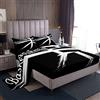 Loussiesd Set di lenzuola da basket per ragazzi palla nera per bambini pallacanestro giochi competitivi set letto sportivo nero bianco lenzuola 3 pezzi taglia singola