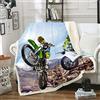 Loussiesd Coperta in pile Sherpa per motociclisti, sport estremi, coperta in pile per letto, divano, bambini, coperta pelosa, ultra morbida, per letto singolo, 127 x 152 cm