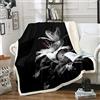 Loussiesd Coperta floreale giglio per fiori fiore modello Sherpa coperta a tema naturale in pile decorazione camera coperta grigia peluche singola 127 x 152 cm calda coperta sfocata